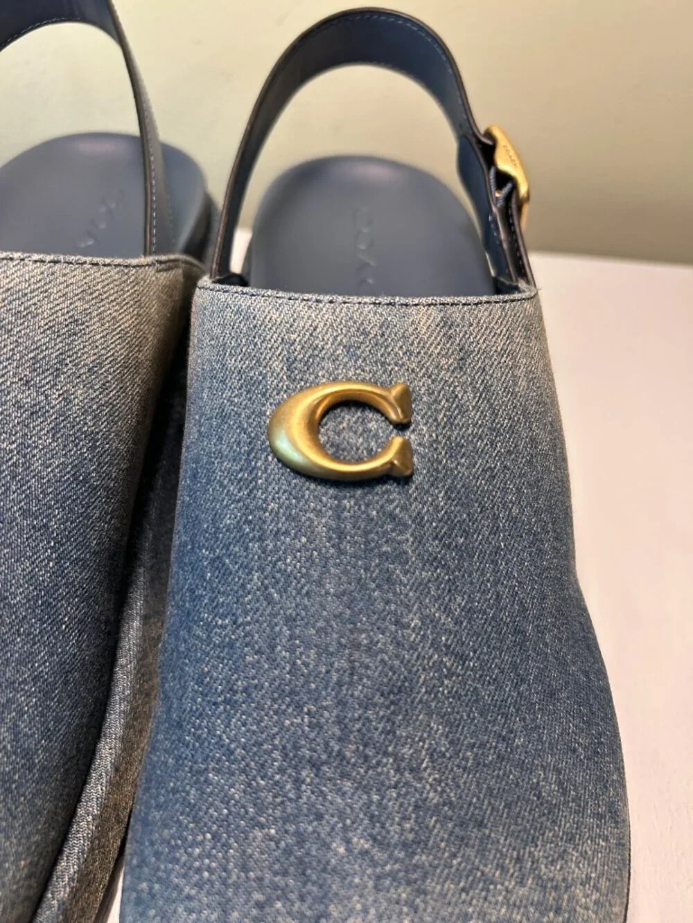 Coach Women's Sculpted C Platform Clog In Loved Denim